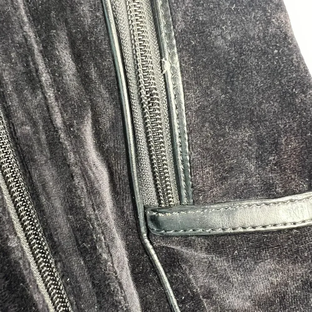 Y2K‎ Vintage JUICY COUTURE Black Velour Backpack Bookbag Weekend Bag Travel